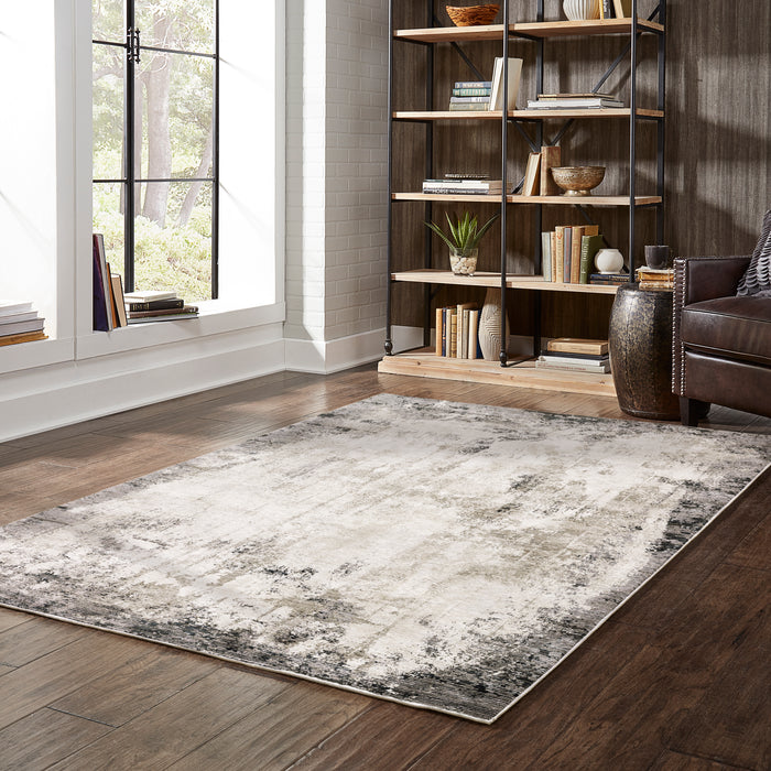 Oriental Weavers Nebulous 7151E Grey/ Ivory 9'10"" x 12'10"" Indoor Area Rug N7151E300394ST