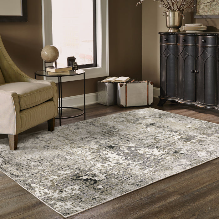 Oriental Weavers Nebulous 091D9 Grey/ Ivory 6'7"" x 9'6"" Indoor Area Rug N091D9200296ST