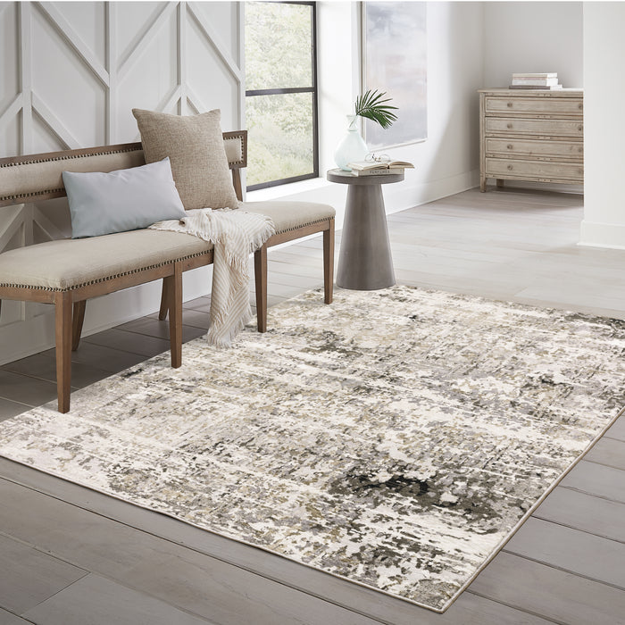 Oriental Weavers Nebulous 091L9 Grey/ Ivory 6'7"" x 9'6"" Indoor Area Rug N091L9200296ST