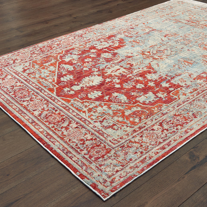 Oriental Weavers Pandora 1501U Grey/ Orange 7'10"" x 10'10"" Indoor Area Rug P1501U240330ST