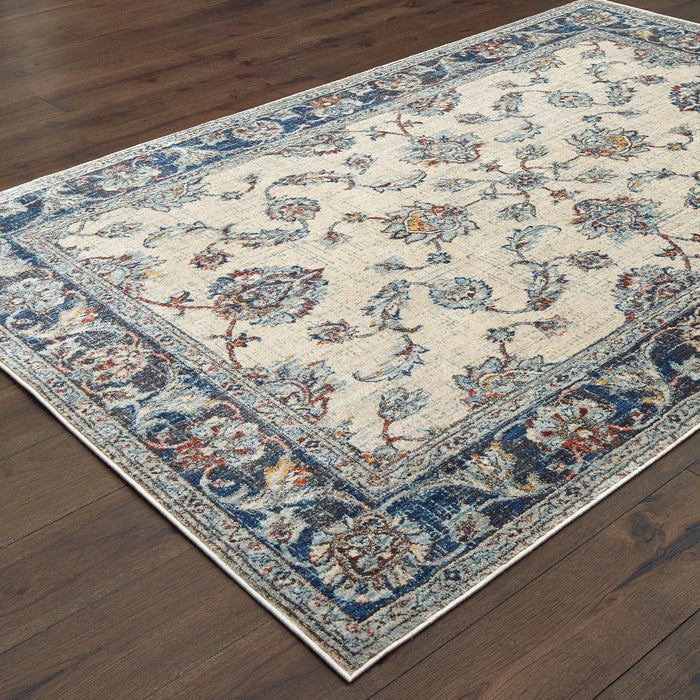 Oriental Weavers Pandora 1802E Ivory/ Blue 9'10"" x 12'10"" Indoor Area Rug P1802E300390ST