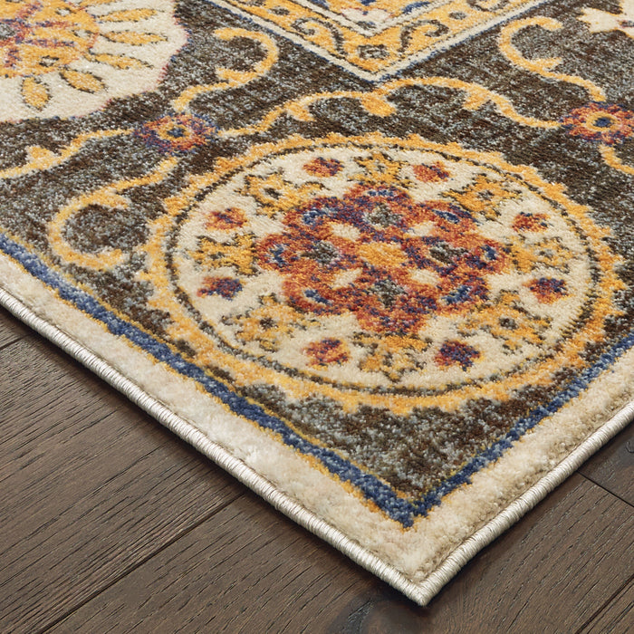 Oriental Weavers Pandora 4929X Ivory/ Brown 7'10"" x 10'10"" Indoor Area Rug P4929X240330ST