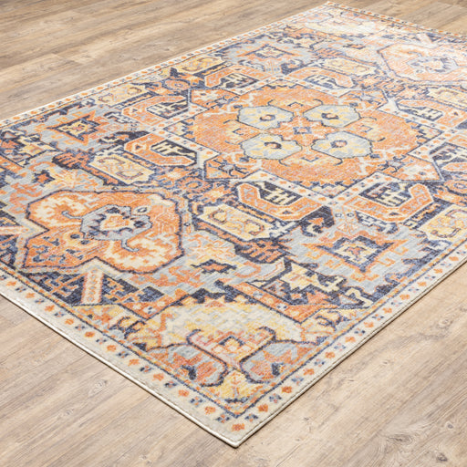 Oriental Weavers Pandora 049S7 Blue/ Orange 7'10"" x 10'10"" Indoor Area Rug P049S7240330ST