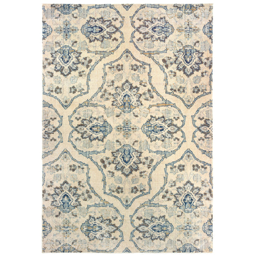 Oriental Weavers Pandora 5502W Ivory/ Blue 9'10"" x 12'10"" Indoor Area Rug P5502W300390ST