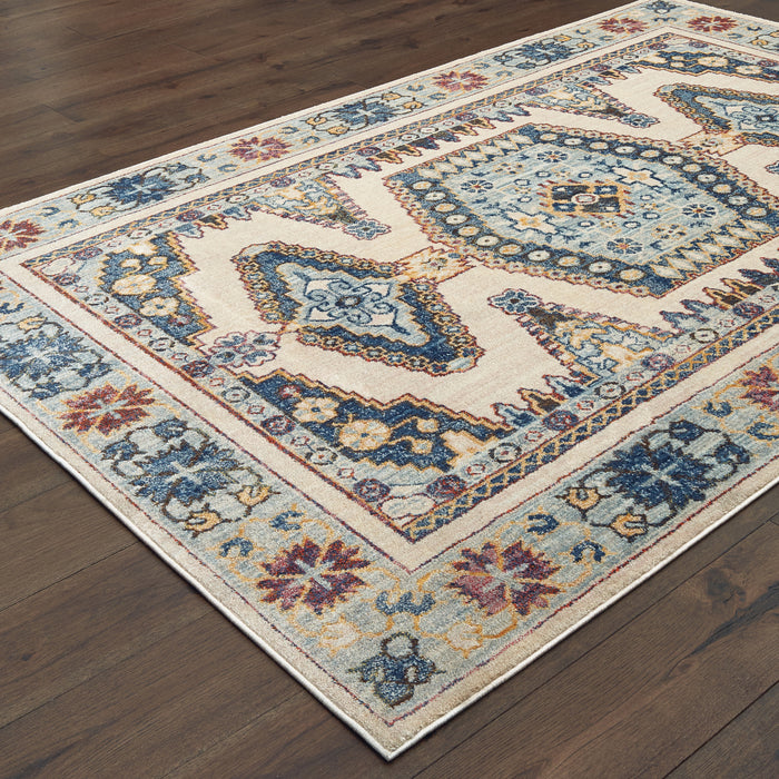 Oriental Weavers Pandora 5991I Ivory/ Blue 7'10"" x 10'10"" Indoor Area Rug P5991I240330ST