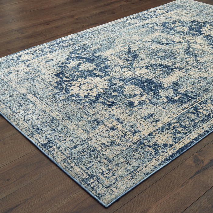 Oriental Weavers Pandora 070E7 Ivory/ Blue 7'10"" x 10'10"" Indoor Area Rug P070E7240330ST