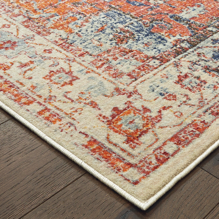 Oriental Weavers Pandora 070W7 Blue/ Orange 9'10"" x 12'10"" Indoor Area Rug P070W7300390ST