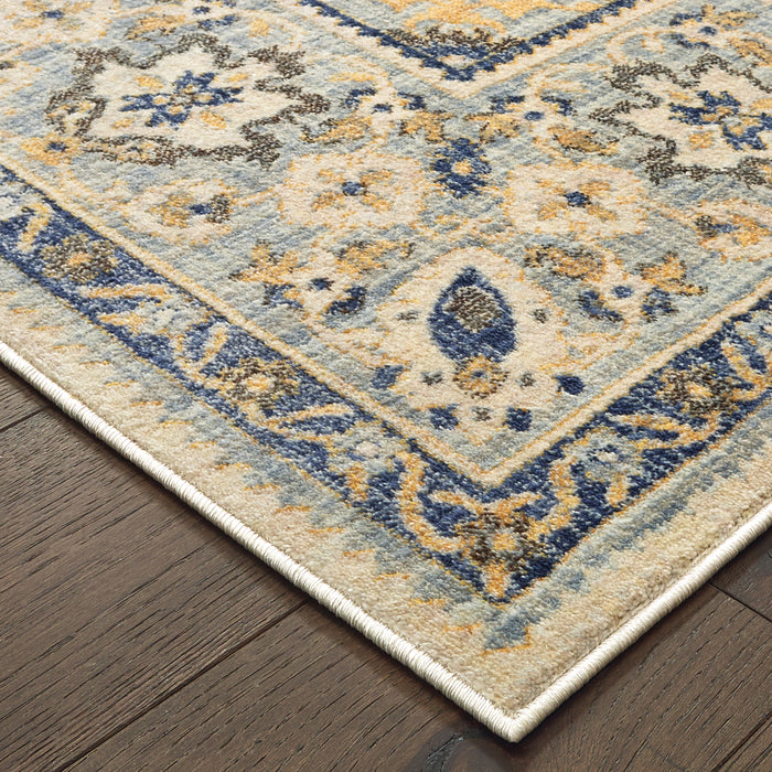 Oriental Weavers Pandora 8027W Ivory/ Blue 7'10"" x 10'10"" Indoor Area Rug P8027W240330ST