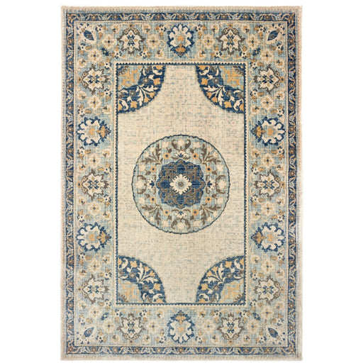 Oriental Weavers Pandora 8027W Ivory/ Blue 9'10"" x 12'10"" Indoor Area Rug P8027W300390ST