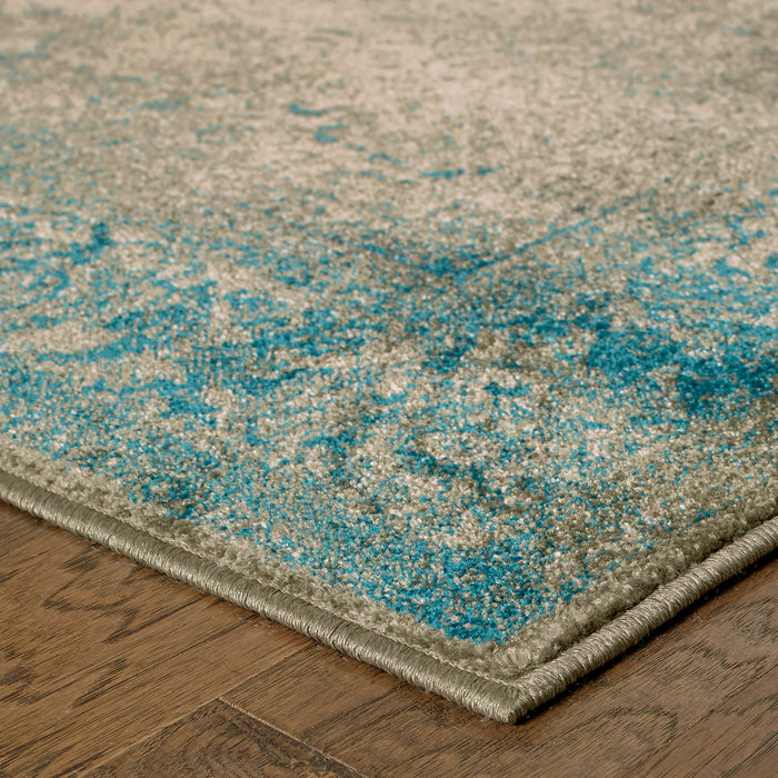 Oriental Weavers Pasha 1330E Blue/ Beige 7'10"" x 10'10"" Indoor Area Rug P1330E240330ST