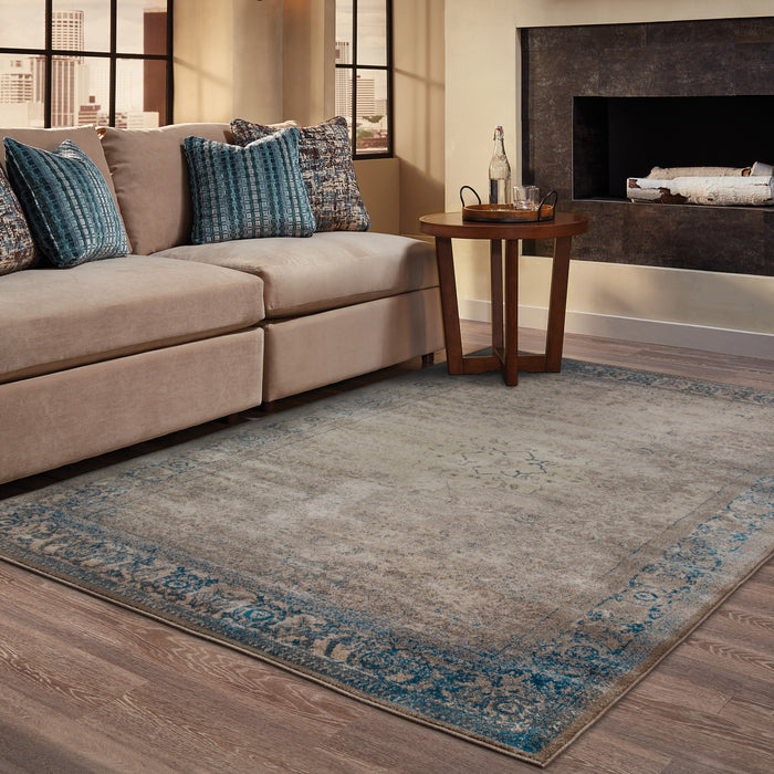 Oriental Weavers Pasha 1330E Blue/ Beige 7'10"" x 10'10"" Indoor Area Rug P1330E240330ST