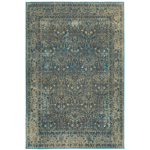 Oriental Weavers Pasha 1337B Navy/ Grey 7'10"" x 10'10"" Indoor Area Rug P1337B240330ST