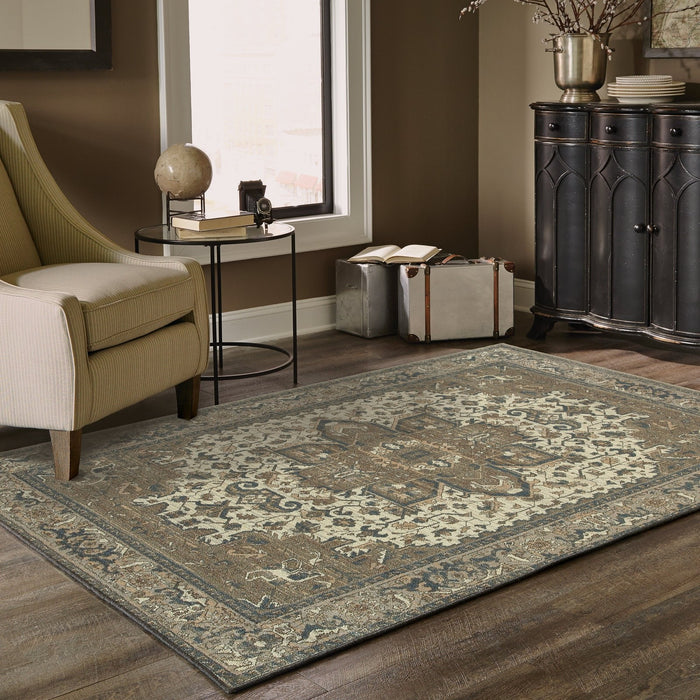 Oriental Weavers Pasha 5991D Ivory/ Grey 7'10"" x 10'10"" Indoor Area Rug P5991D240330ST