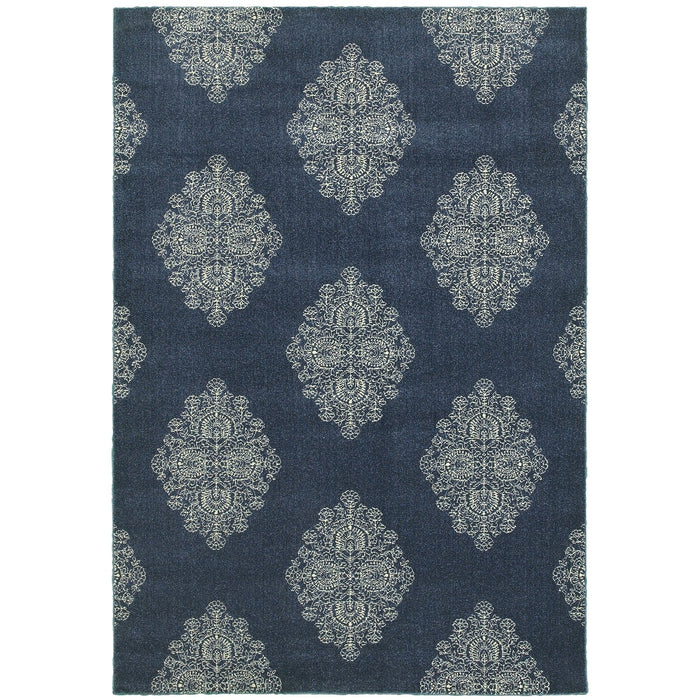 Oriental Weavers Pasha 5992K Blue/ Ivory 7'10"" x 10'10"" Indoor Area Rug P5992K240330ST