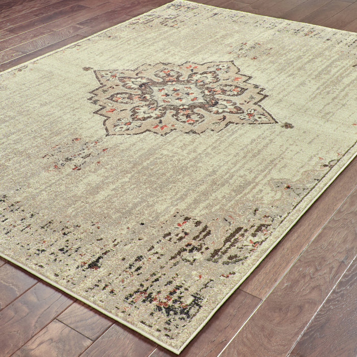 Oriental Weavers Pasha 072J2 Ivory/ Brown 9'10"" x 12'10"" Indoor Area Rug P072J2300390ST