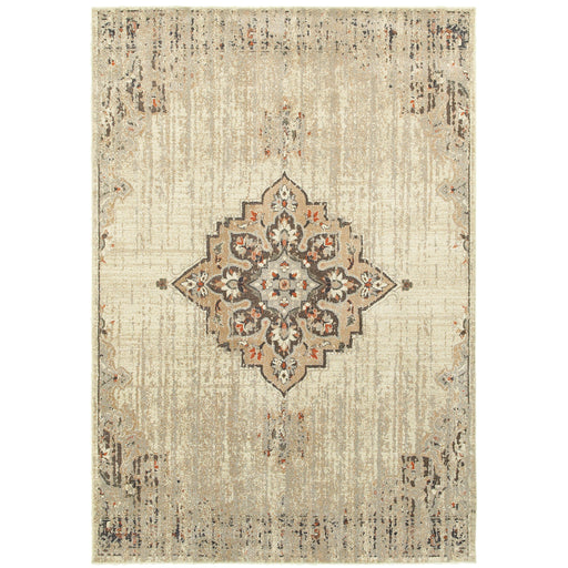 Oriental Weavers Pasha 072J2 Ivory/ Brown 9'10"" x 12'10"" Indoor Area Rug P072J2300390ST