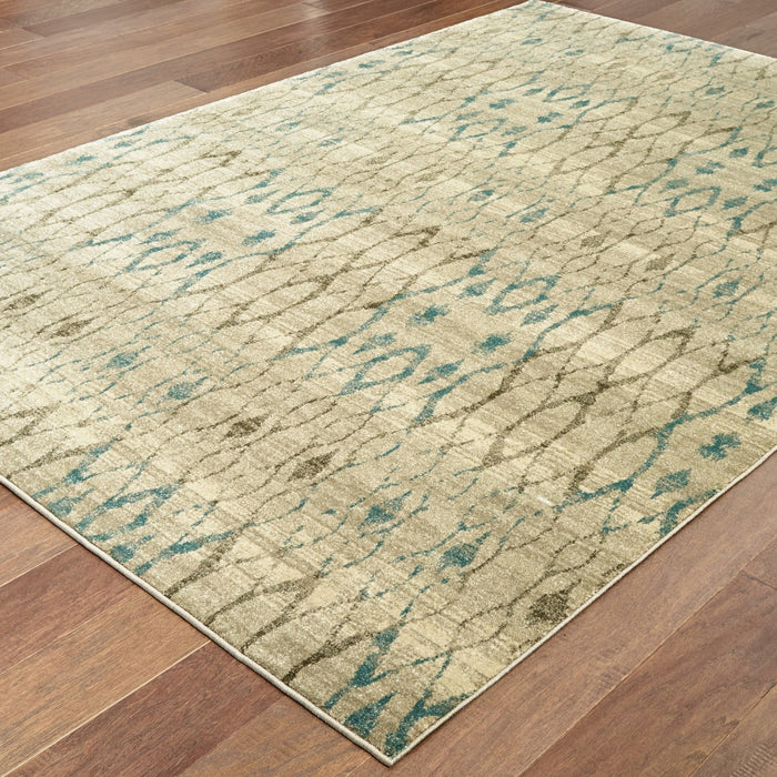 Oriental Weavers Raleigh 1807H Ivory/ Blue 7'10"" x 10'10"" Indoor Area Rug R1807H240330ST