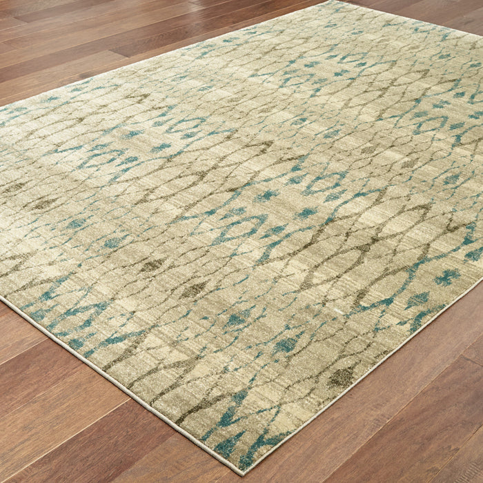 Oriental Weavers Raleigh 1807H Ivory/ Blue 9'10"" x 12'10"" Indoor Area Rug R1807H300390ST