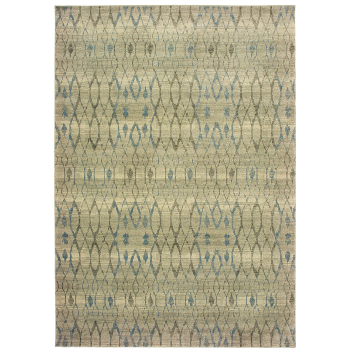 Oriental Weavers Raleigh 1807H Ivory/ Blue 9'10"" x 12'10"" Indoor Area Rug R1807H300390ST
