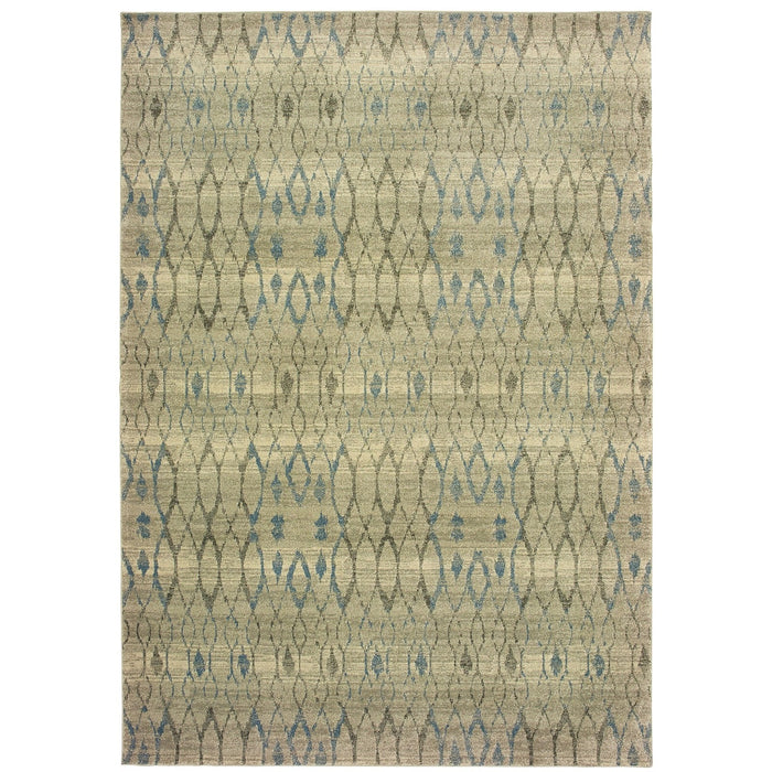 Oriental Weavers Raleigh 1807H Ivory/ Blue 7'10"" x 10'10"" Indoor Area Rug R1807H240330ST