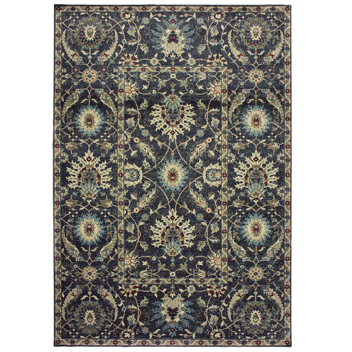 Oriental Weavers Raleigh 022K5 Navy/ Ivory 6'7"" x 9'6"" Indoor Area Rug R022K5200290ST