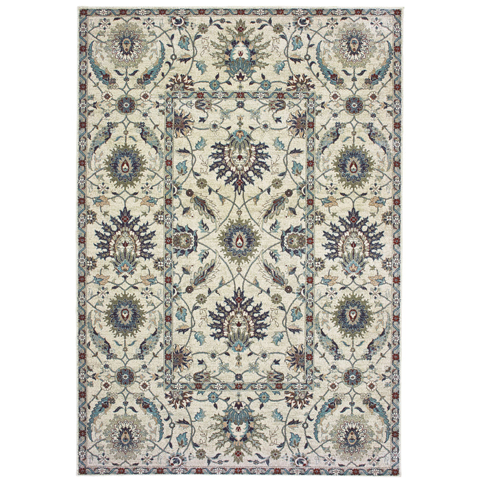Oriental Weavers Raleigh 022Y5 Ivory/ Navy 6'7"" x 9'6"" Indoor Area Rug R022Y5200290ST