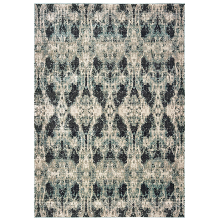Oriental Weavers Raleigh 5507B Grey/ Blue 6'7"" x 9'6"" Indoor Area Rug R5507B200290ST