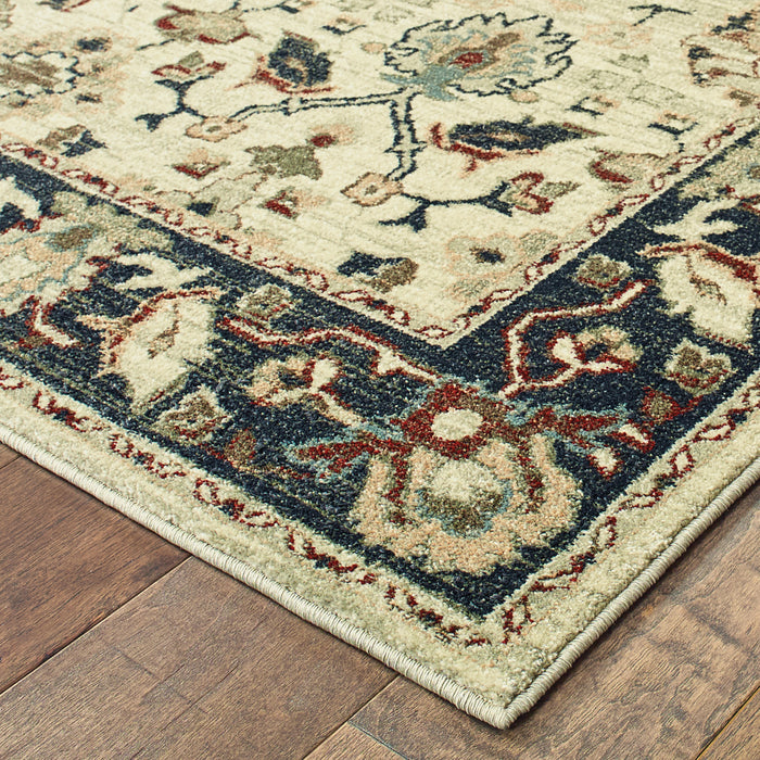 Oriental Weavers Raleigh 8026E Ivory/ Navy 9'10"" x 12'10"" Indoor Area Rug R8026E300390ST