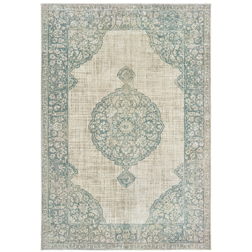 Oriental Weavers Raleigh 099J5 Ivory/ Blue 6'7"" x 9'6"" Indoor Area Rug R099J5200290ST