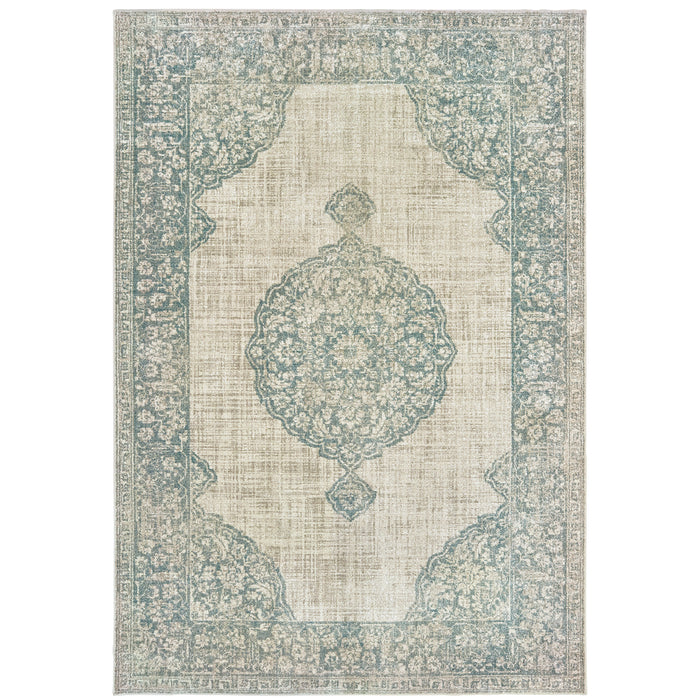 Oriental Weavers Raleigh 099J5 Ivory/ Blue 6'7"" x 9'6"" Indoor Area Rug R099J5200290ST