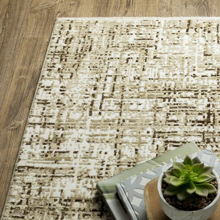 Oriental Weavers Reed RE03A Ivory/ Brown 9'10"" x 12'10"" Indoor Area Rug RRE03A300394ST