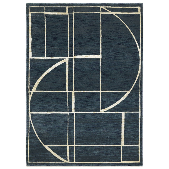 Oriental Weavers Reed RE04B Blue/ Ivory 6'7"" x 9'6"" Indoor Area Rug RRE04B200296ST