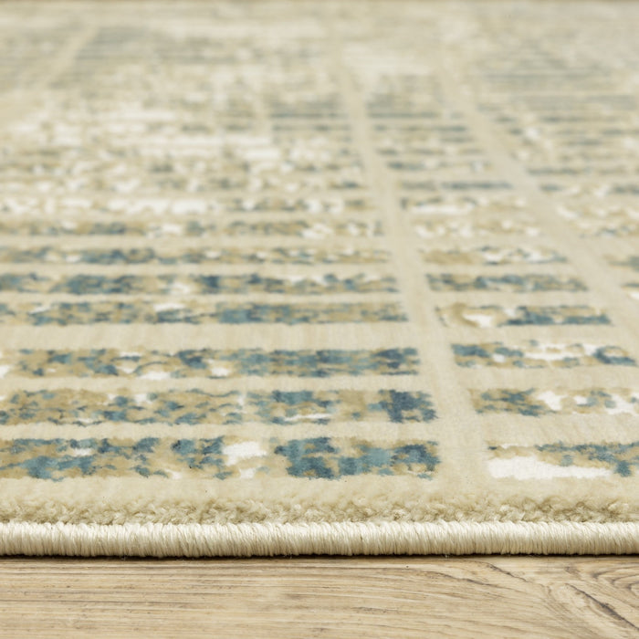 Oriental Weavers Reed RE12W Ivory/ Blue 9'10"" x 12'10"" Indoor Area Rug RRE12W300394ST