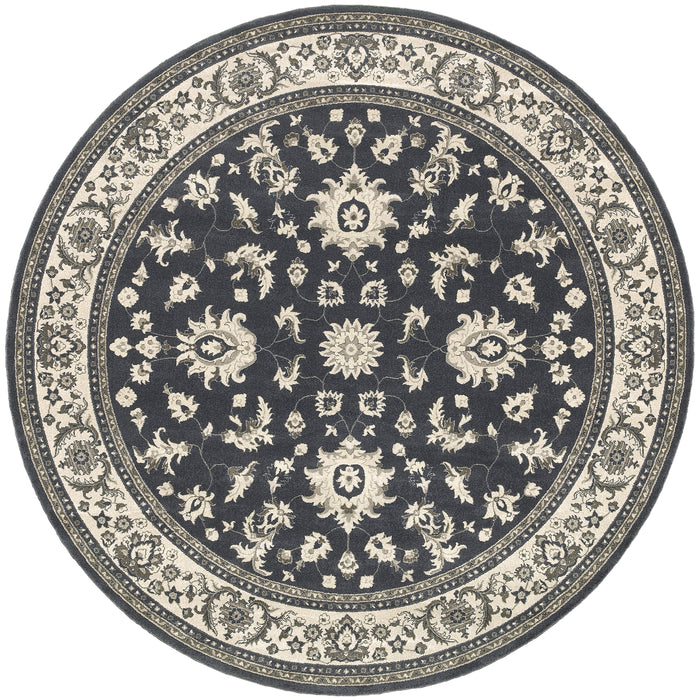 Oriental Weavers Richmond 117H3 Charcoal/ Ivory 7'10"" Round Indoor Area Rug R117H3240RDST