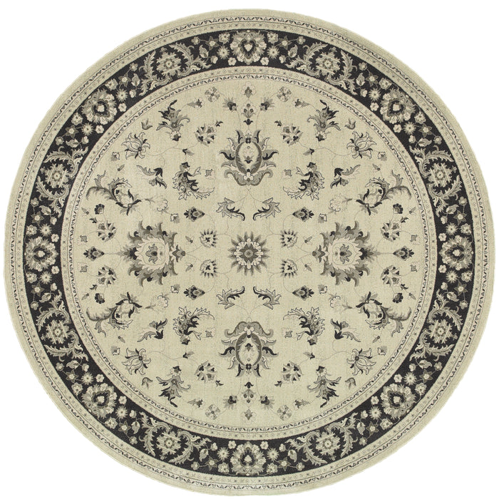 Oriental Weavers Richmond 117W3 Ivory/ Navy 7'10"" Round Indoor Area Rug R117W3240RDST