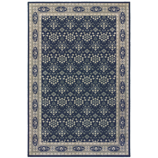 Oriental Weavers Richmond 119B3 Navy/ Grey 6'7"" x 9'6"" Indoor Area Rug R119B3200290ST