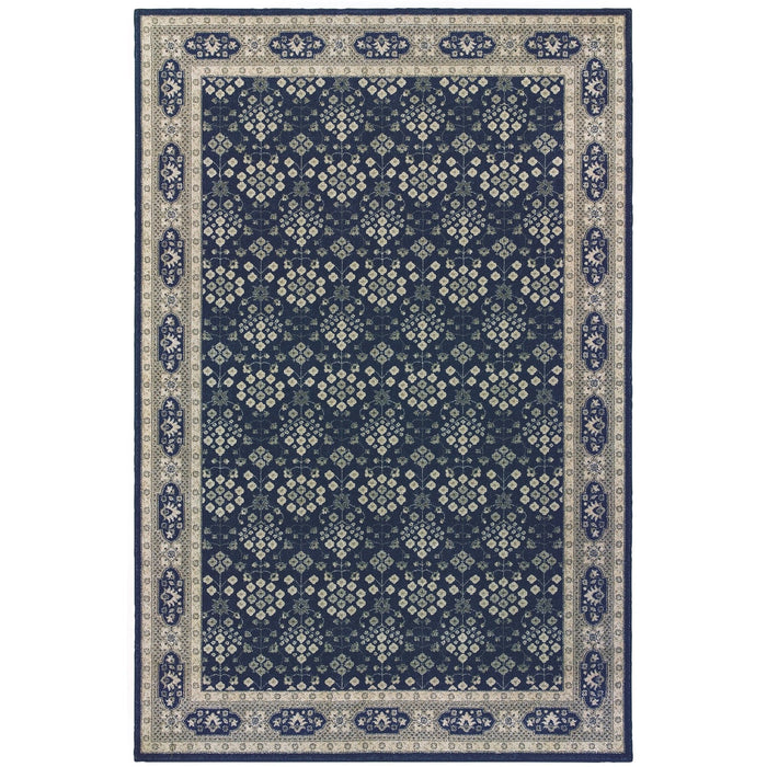 Oriental Weavers Richmond 119B3 Navy/ Grey 6'7"" x 9'6"" Indoor Area Rug R119B3200290ST
