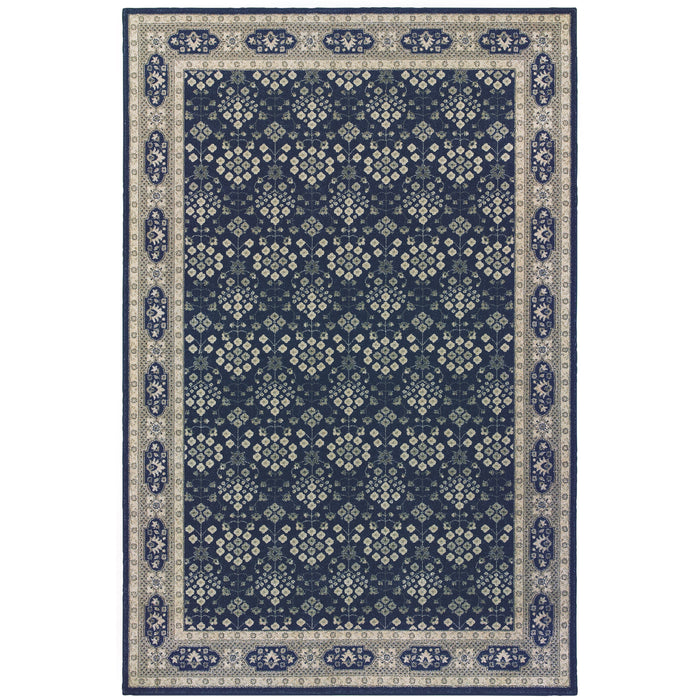Oriental Weavers Richmond 119B3 Navy/ Grey 9'10"" x 12'10"" Indoor Area Rug R119B3300390ST