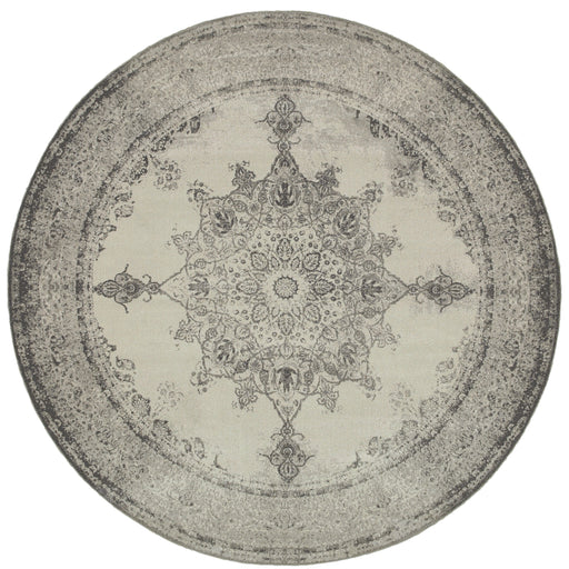 Oriental Weavers Richmond 1333Y Ivory/ Grey 7'10"" Round Indoor Area Rug R1333Y240RDST
