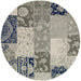 Oriental Weavers Richmond 1338B Ivory/ Grey 7'10"" Round Indoor Area Rug R1338B240RDST