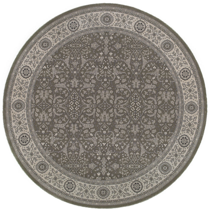 Oriental Weavers Richmond 001E3 Grey/ Ivory 7'10"" Round Indoor Area Rug R001E3240RDST