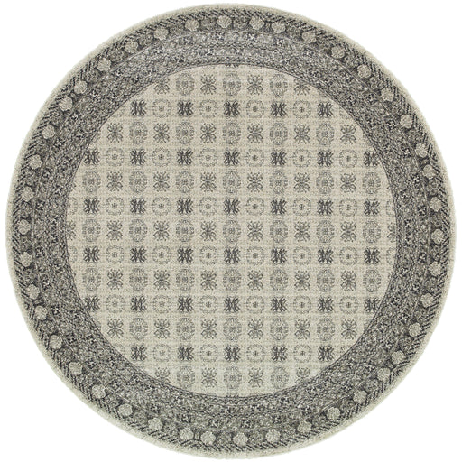 Oriental Weavers Richmond 4440S Ivory/ Grey 7'10"" Round Indoor Area Rug R4440S240RDST