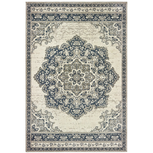 Oriental Weavers Richmond 5504I Ivory/ Navy 7'10"" x 10'10"" Indoor Area Rug R5504I240330ST