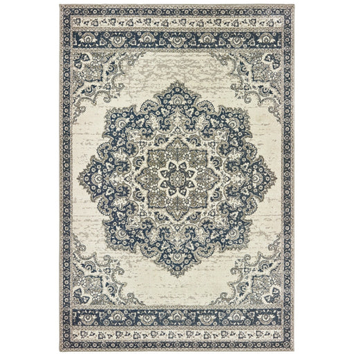 Oriental Weavers Richmond 5504I Ivory/ Navy 6'7"" x 9'6"" Indoor Area Rug R5504I200290ST