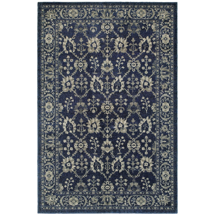 Oriental Weavers Richmond 8020K Navy/ Grey 7'10"" x 10'10"" Indoor Area Rug R8020K240330ST