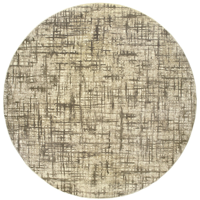 Oriental Weavers Richmond 802J3 Ivory/ Brown 7'10"" Round Indoor Area Rug R802J3240RDST