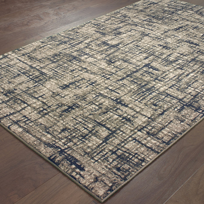 Oriental Weavers Richmond 802K3 Grey/ Navy 9'10"" x 12'10"" Indoor Area Rug R802K33003690ST