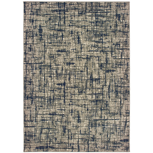 Oriental Weavers Richmond 802K3 Grey/ Navy 6'7"" x 9'6"" Indoor Area Rug R802K3200290ST