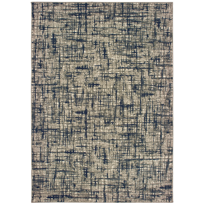 Oriental Weavers Richmond 802K3 Grey/ Navy 6'7"" x 9'6"" Indoor Area Rug R802K3200290ST