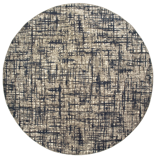 Oriental Weavers Richmond 802K3 Grey/ Navy 7'10"" Round Indoor Area Rug R802K3240RDST